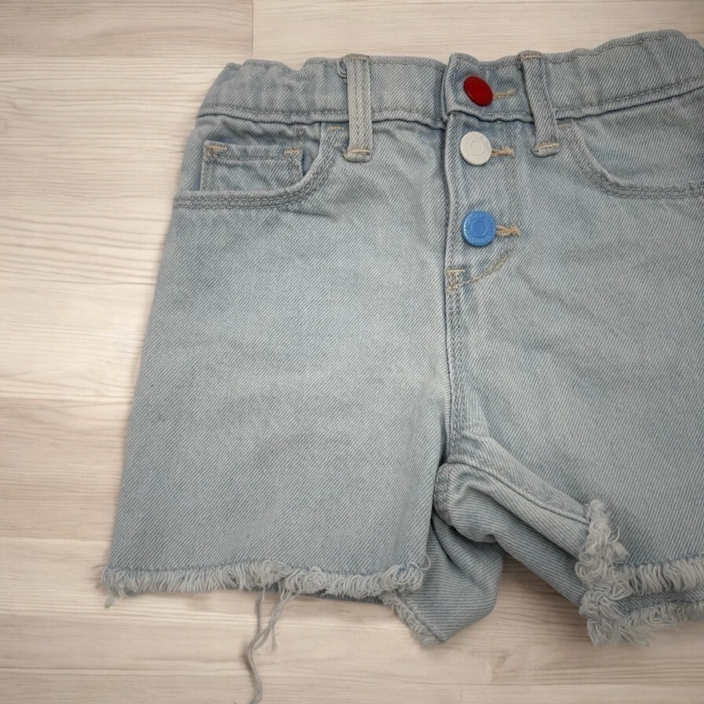 Old Navy Denim Frayed Casual Shorts Button Up Toddler Girls 4T